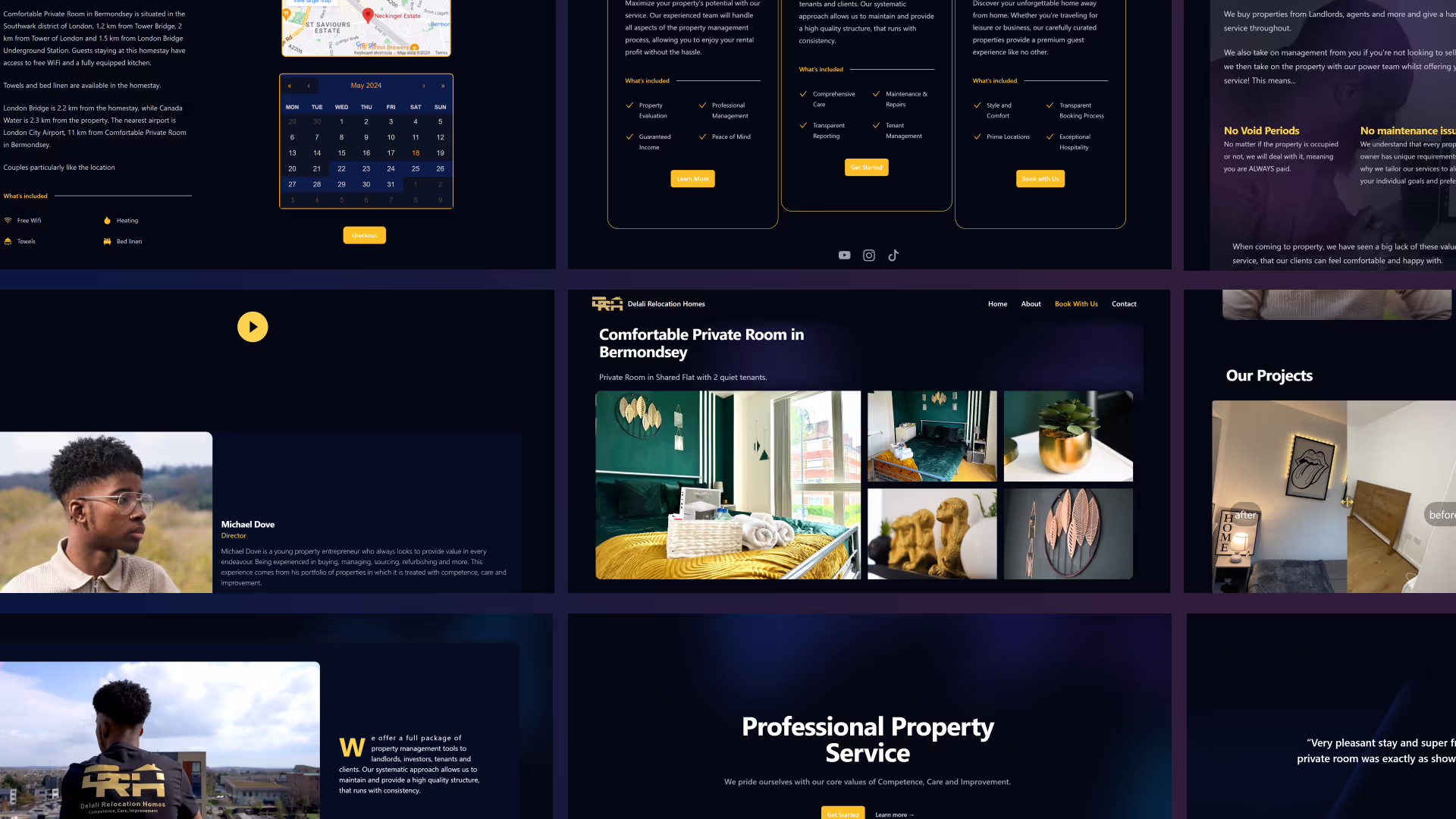 Blue themed real estate website showcase